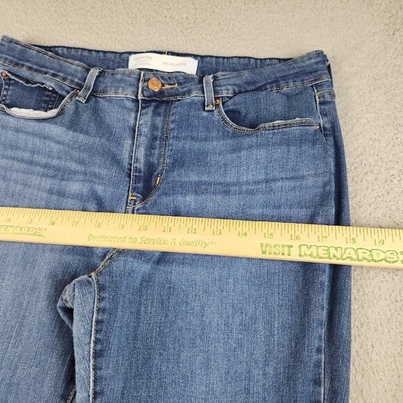 Levi's Classic Bootcut Womens Jeans Size 14 Blue Dark Wash Mid Rise Good Stretch - Picture 5 of 11